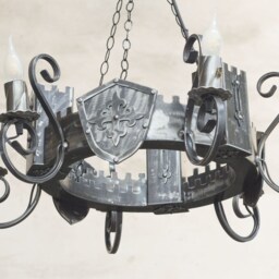 Wrough Iron Chandelier Lighting. Medieval Gothic Style Ceiling Light - thumbnail 4