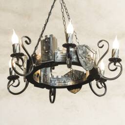 Wrough Iron Chandelier Lighting. Medieval Gothic Style Ceiling Light - thumbnail 3
