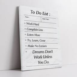 To Do List Motivational Inspirational Self-Improvement, Framed Canvas Wall Art Poster Print, Home Office & Room Decor, Gift Idea - thumbnail 3