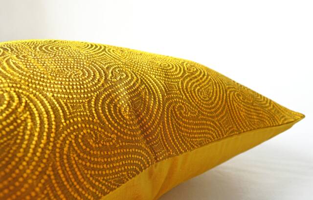 Mustard Pillow Cover 18x18, Ochre Yellow Cushion 16x16, Paisley Throw Yellow, Sofa 20x20, Couch Case - image 1