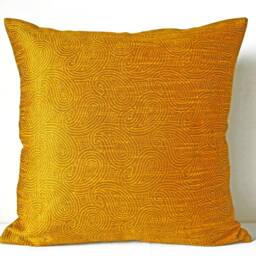 Mustard Pillow Cover 18x18, Ochre Yellow Cushion 16x16, Paisley Throw Yellow, Sofa 20x20, Couch Case - thumbnail 2