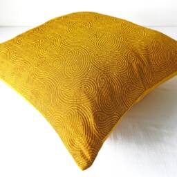 Mustard Pillow Cover 18x18, Ochre Yellow Cushion 16x16, Paisley Throw Yellow, Sofa 20x20, Couch Case - thumbnail 4