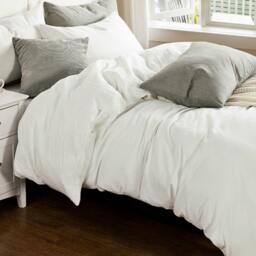 White Duvet Cover in Medium Weight Washed Linen, Custom Linen Duvet Cover, Extra Large - thumbnail 2