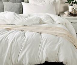 White Duvet Cover in Medium Weight Washed Linen, Custom Linen Duvet Cover, Extra Large