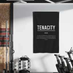 Tenacity Definition Flag Motivational Gym Decor, Office Wall Art, Inspirational Banner, Persistence Quote, Determination Gift, Success Decor - thumbnail 4
