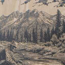 Vintage Gold Prospector Wall Art - Nature Inspired Engraved Wood Lithograph Illustration, Large Art, Alaska River Rush Print - thumbnail 3