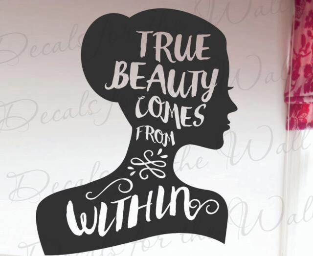 True Beauty Comes From Within - Confidence Inspirational Self Esteem Joy Happiness Wall Decal Quote Vinyl Lettering Art Inspiration In83B - image 1