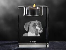 Boxer 2, Crystal Candlestick With Dog, Souvenir, Decoration, Limited Edition, Collection - thumbnail 1