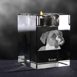 Boxer 2, Crystal Candlestick With Dog, Souvenir, Decoration, Limited Edition, Collection - thumbnail 2