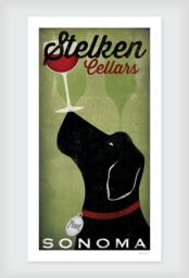 Custom Personalized Black Brown Yellow Dog Labrador Cellars Vineyard Wine Company Graphic Art Print Signed - thumbnail 1