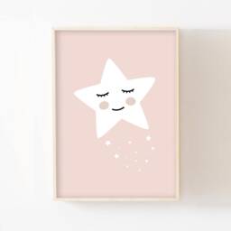 Boho Star Poster For Children, Personalized Baby Room Poster, Boho Decoration A Girl Or Boy, Birth Gift With Name - thumbnail 3