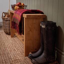 Rustic Reclaimed Hall Bench/ Hallway Farmhouse Hand Crafted Bench/Wooden Bench - thumbnail 3