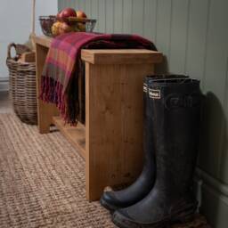 Rustic Reclaimed Hall Bench/ Hallway Farmhouse Hand Crafted Bench/Wooden Bench - thumbnail 4