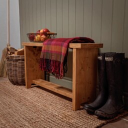 Rustic Reclaimed Hall Bench/ Hallway Farmhouse Hand Crafted Bench/Wooden Bench - thumbnail 2