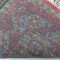 10 Ft Green Runner Rug Turkmen Mowri Design Afghan Bukhara Rug, Handmade Wool Tribal Oriental For Hallway Runner, Kitchen - thumbnail 4