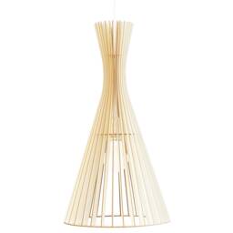 "Scandinavian-style Wooden & Cardboard Pendant Lamp With Minimalist, Eco-Friendly, Cocoon-Like Design, Made From Recycled Materials, Kido ""Licuala" - thumbnail 2