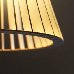 "Scandinavian-style Wooden & Cardboard Pendant Lamp With Minimalist, Eco-Friendly, Cocoon-Like Design, Made From Recycled Materials, Kido ""Licuala" - thumbnail 3