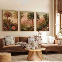 Henri Rousseau Jungle Poster Set, Vintage Tropical Wall Art Set Of 3, Boho Botanical Prints, Exotic Landscape Art, Decor - thumbnail 2