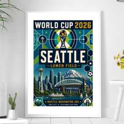 Seattle World Cup 2026 Host City - Football Print Gift Bespoke A5 A4 A3 Framed Or Unframed - thumbnail 2