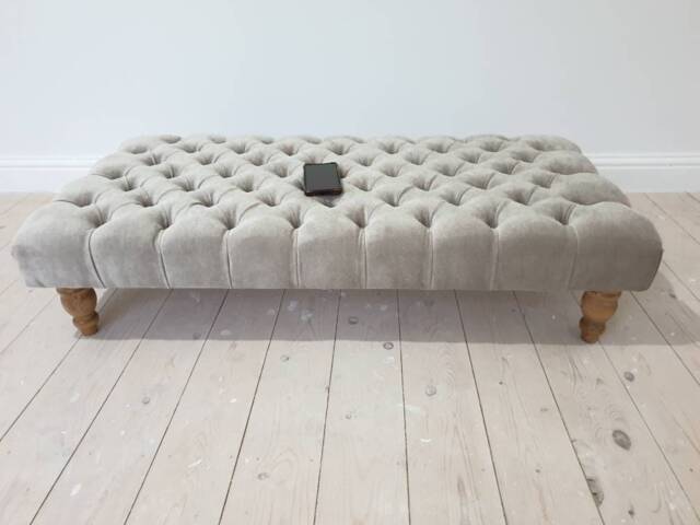 Handmade Pouffee Table Chesterfield Design Footstool Coffee - image 1