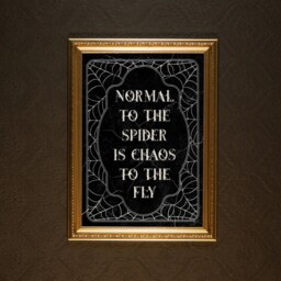 Normal To The Spider Is Chaos To The Fly - Typography Gothic Art Print Home Macabre Gallery Wall - thumbnail 2