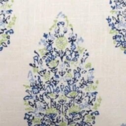 John Robshaw Kedara Blue Pillow Cover Linen Blend Floral Block Print - thumbnail 2