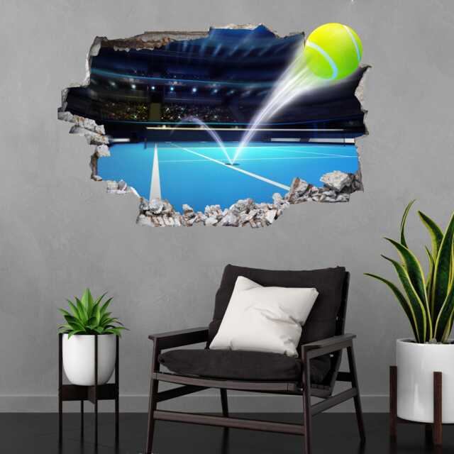 Tennis Ball Court Wall Decal Sticker Mural Print Art Home Office Bedroom Decor Sports Cv2 - image 1