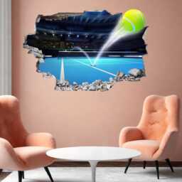 Tennis Ball Court Wall Decal Sticker Mural Print Art Home Office Bedroom Decor Sports Cv2 - thumbnail 3