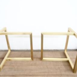 Brass T-Look Dining Table Legs - Customizable Height, Set Of 2 - thumbnail 3
