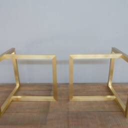 Brass T-Look Dining Table Legs - Customizable Height, Set Of 2 - thumbnail 2
