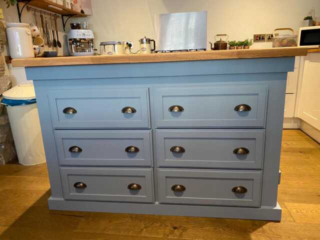 Oak Top Kitchen Island, Custom Farrow & Ball Color - image 1
