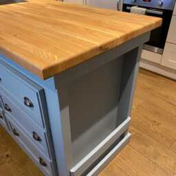 Oak Top Kitchen Island, Custom Farrow & Ball Color - thumbnail 4
