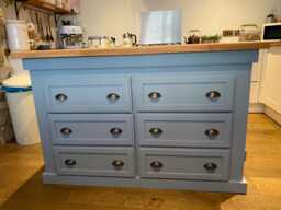 Oak Top Kitchen Island, Custom Farrow & Ball Color - thumbnail 1
