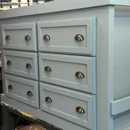 Oak Top Kitchen Island, Custom Farrow & Ball Color - thumbnail 3