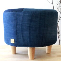 Custom-Made - Denim Memory Ottoman Made To Order Handmade Furniture Patchwork - thumbnail 2