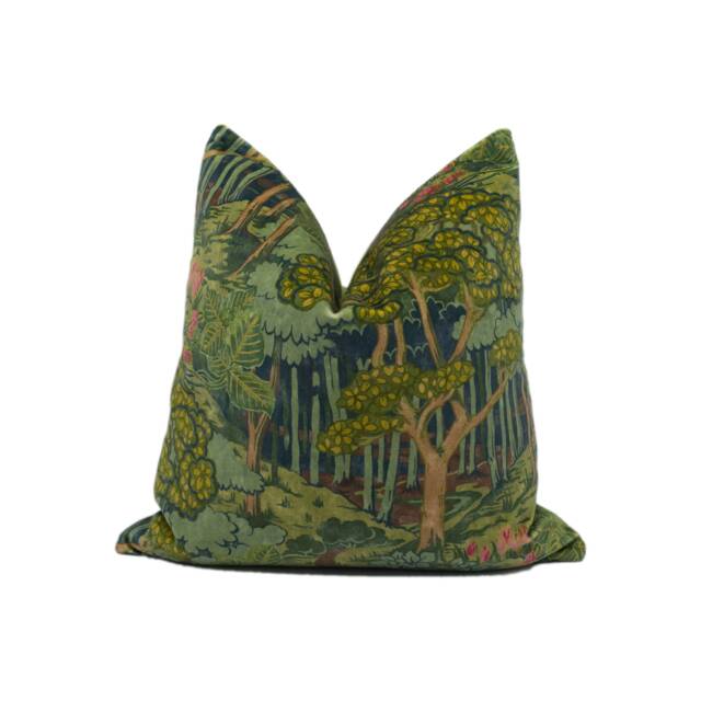 Gp & J Baker - Ruskin Velvet Emerald Charming Woodland Print Plush Cushion Cover Handmade Throw Pillow Designer Home D??cor - image 1