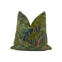 Gp & J Baker - Ruskin Velvet Emerald Charming Woodland Print Plush Cushion Cover Handmade Throw Pillow Designer Home D??cor - thumbnail 1
