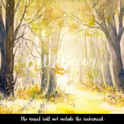 Sunny Summer Forest Removable Wallpaper, Peel & Stick, Repositionable, Self Adhesive, Wall Covering, Decor, Mural, Decal #78 - thumbnail 3