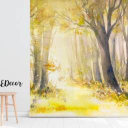 Sunny Summer Forest Removable Wallpaper, Peel & Stick, Repositionable, Self Adhesive, Wall Covering, Decor, Mural, Decal #78 - thumbnail 2