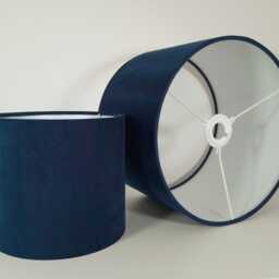 Navy Blue Velvet Drum Lampshade Table/Floor Lamp Or Pendant Fitting - thumbnail 3