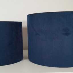 Navy Blue Velvet Drum Lampshade Table/Floor Lamp Or Pendant Fitting - thumbnail 2