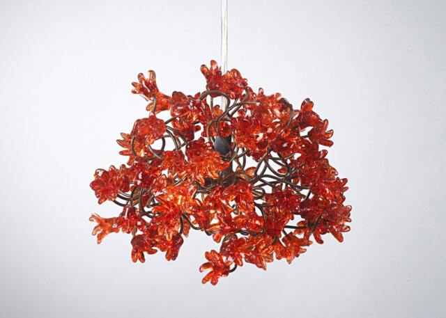 Romantic Pendant Ceiling Lights With Red Jumping Flowers For Hall Or Bedside Lamp - image 1