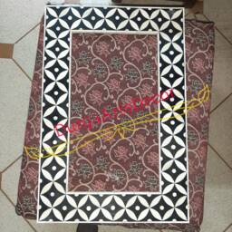 Designer Bone Inlay Black Geometric Pattern Mirror Frame With Complimentary - thumbnail 3
