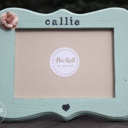 Custom Baby Picture Frame - Hand-Painted Wood, Floral Accent - thumbnail 2
