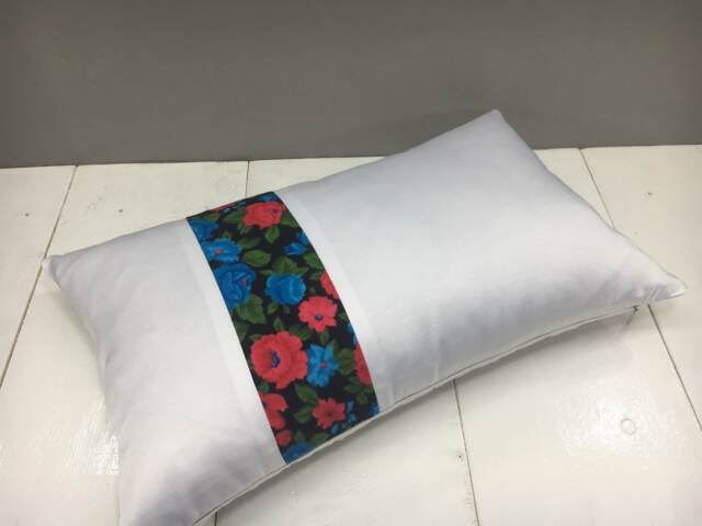 Floral Ikat Lumbar Pillow Cover, Handwoven Silk Accent - 12x20 - image 1