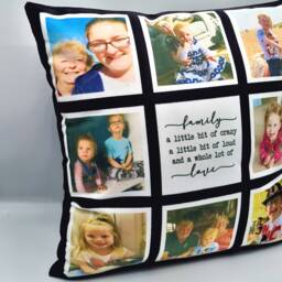 Personalised Family Photo Cushion 8-Photo Collage Gift - thumbnail 2