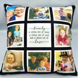 Personalised Family Photo Cushion 8-Photo Collage Gift