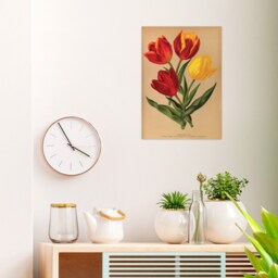 Antique Botanical Art Print Poster Vintage Wall Flowers Floral Tulips Red Nature Leaf Plant Illustration Victorian Herbs Beautiful A3 - thumbnail 2