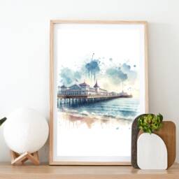 Bournemouth Print Set - Of 3 Watercolour Posters - Dorset Travel Prints Poster Pictures UK Wall Art Artwork Decor - thumbnail 2
