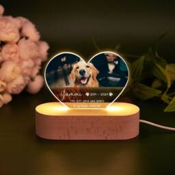Personalized Pet Photo Led Memorial Light - Dog Cat Loss Sympathy Gift - thumbnail 3